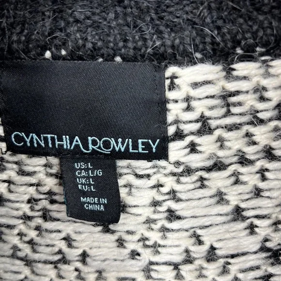 Cynthia Rowley Black Wool Alpaca Blend Cardigan Size Large - Picture 6 of 7